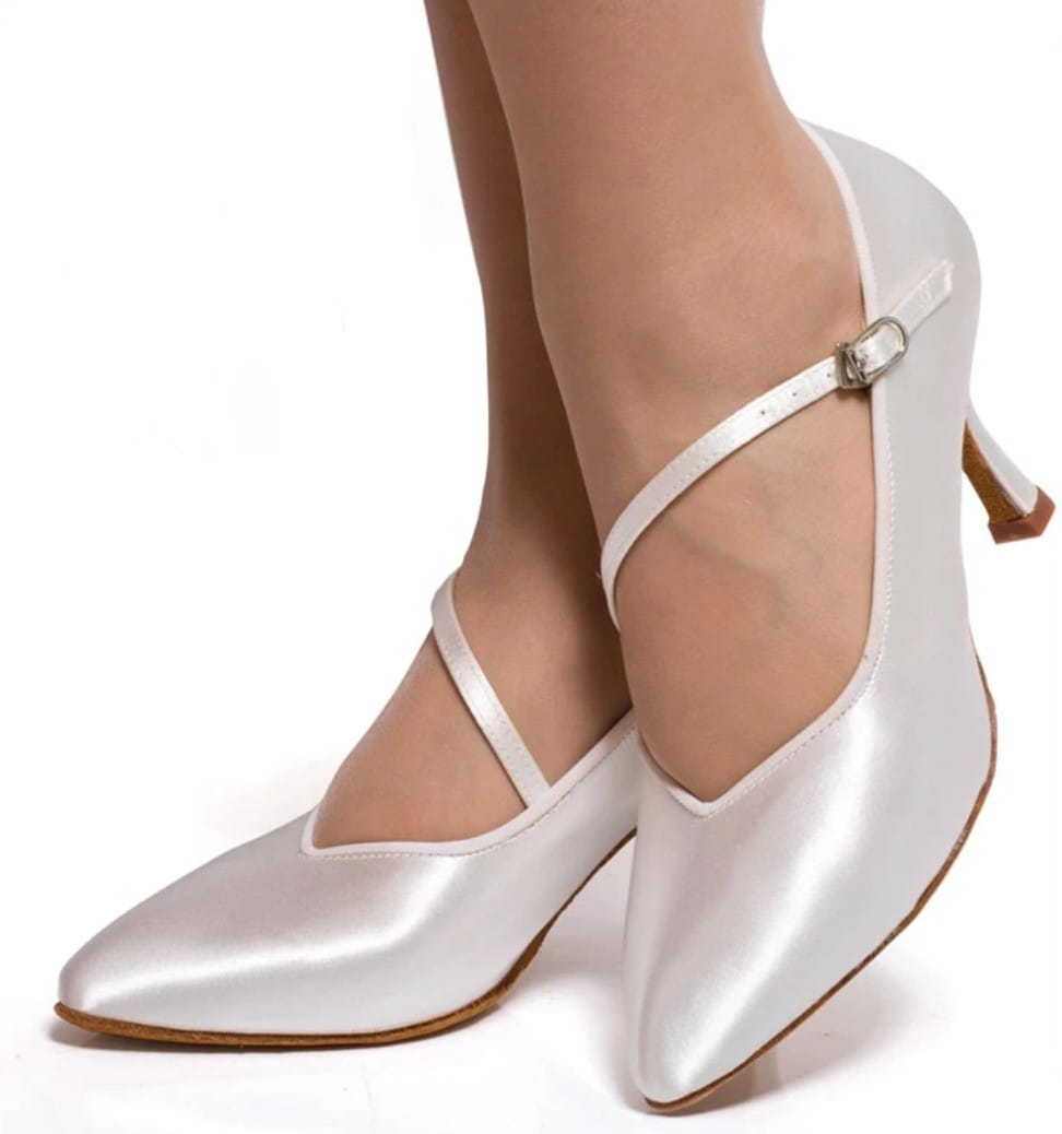 Women Dance Shoes Standard White Satin