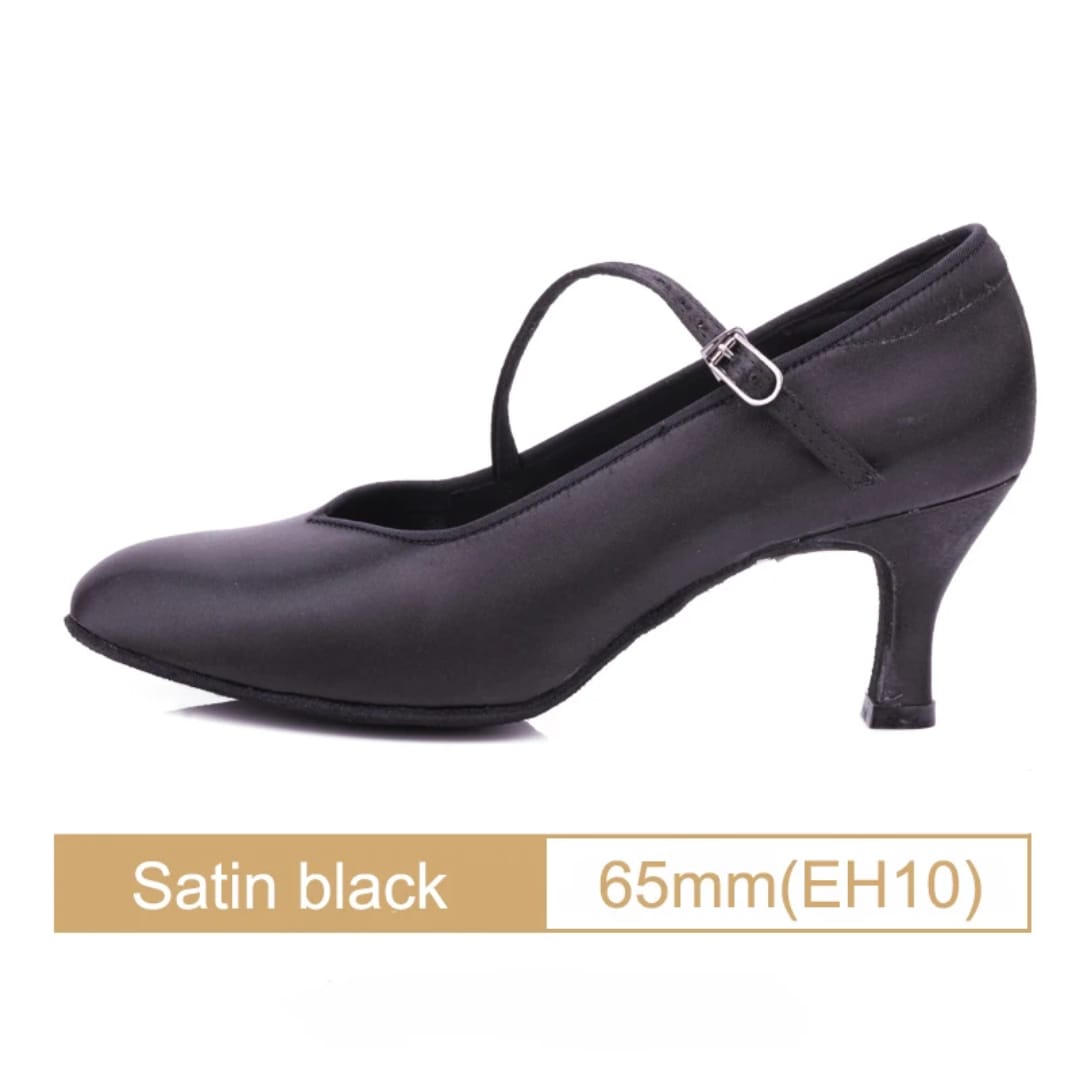 Women Dance Shoes Standard Black Satin