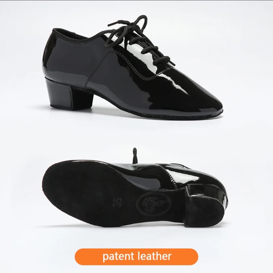 Dance Shoes Latin Boys Oxford cloth and Patent Leather 3.5cm heel