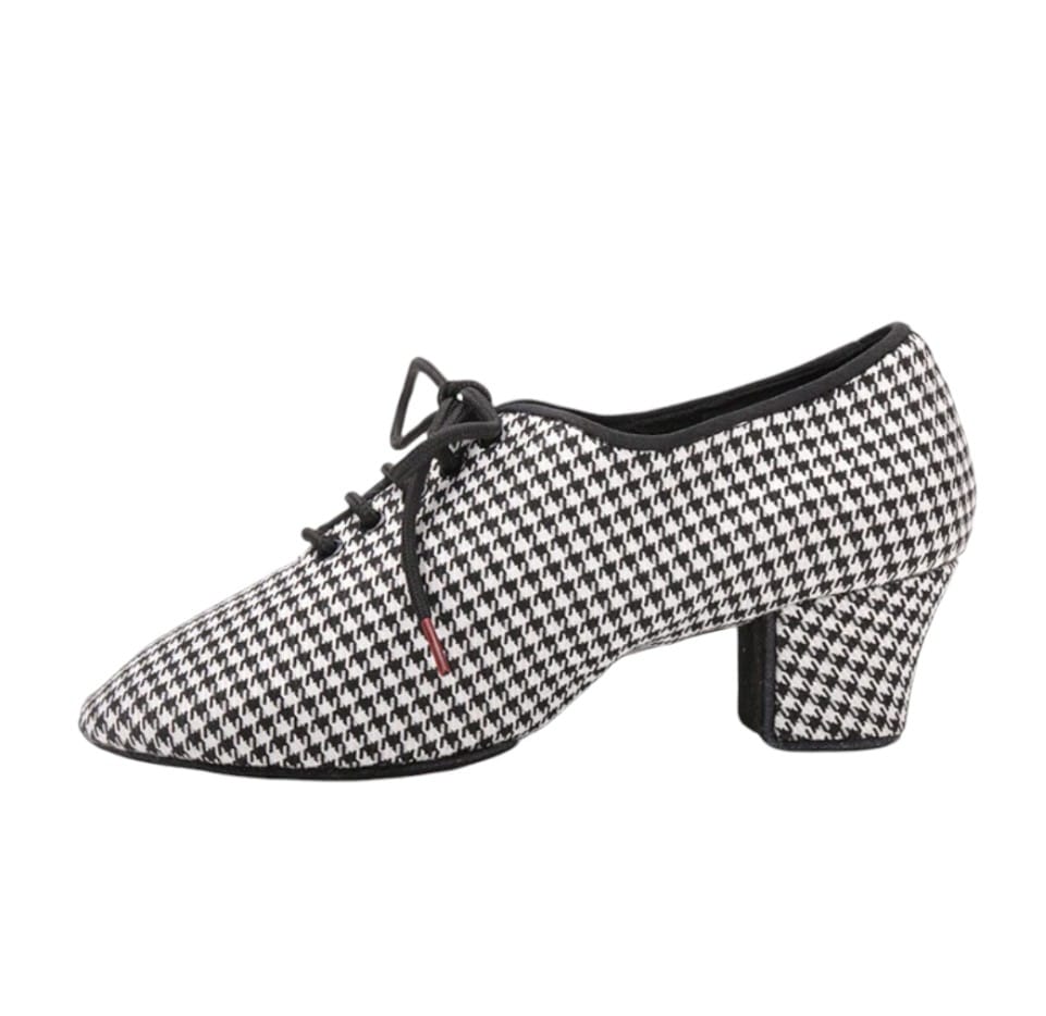 Teacher/Practice Women Dance Shoes Canvas Houndstooth 4.5cm Heel