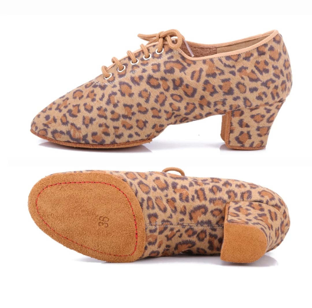 Teacher/Practice Women Dance Shoes Canvas Leopard print 4.5cm Heel